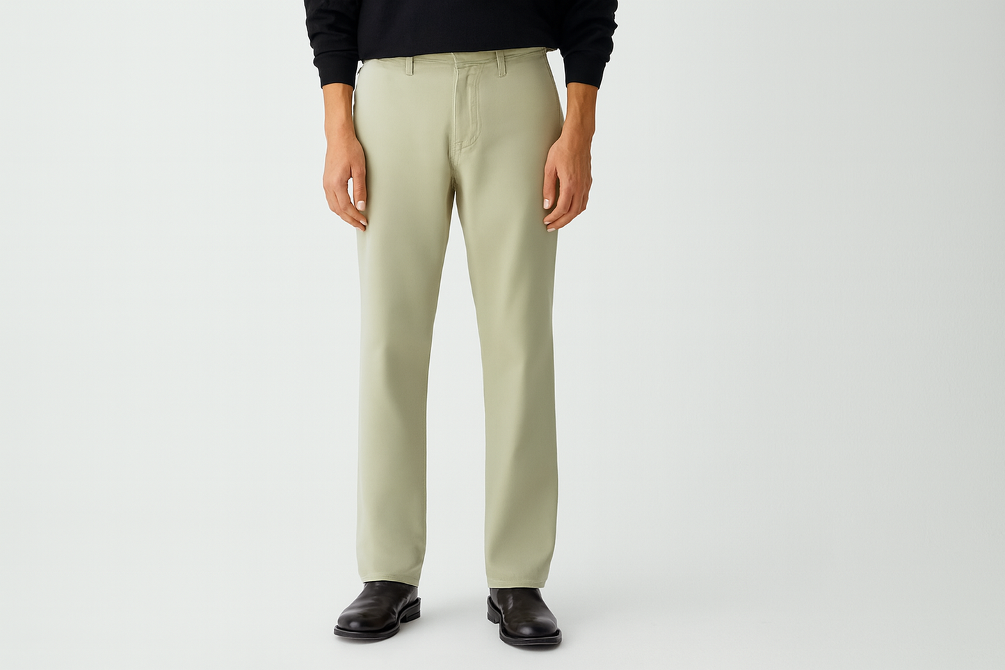 Clean product photo with arms at sides