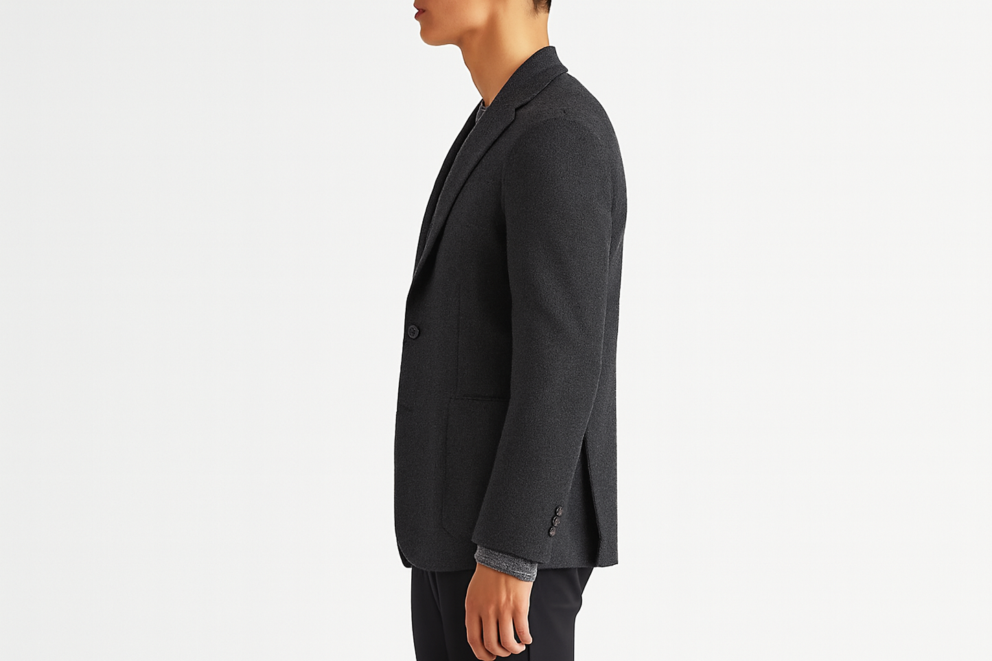 Clinton Wool & Cashmere Blazer - Side Profile Asian Model