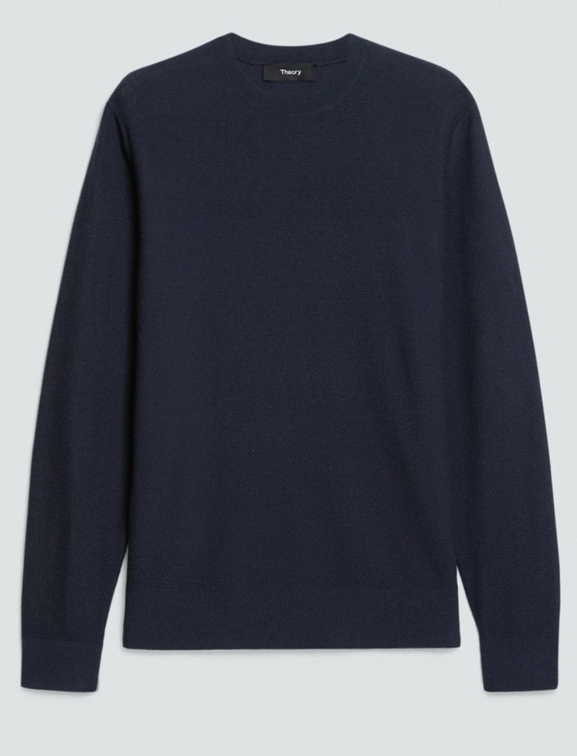 Theory Riland Crewneck Sweater in Light Bilen
