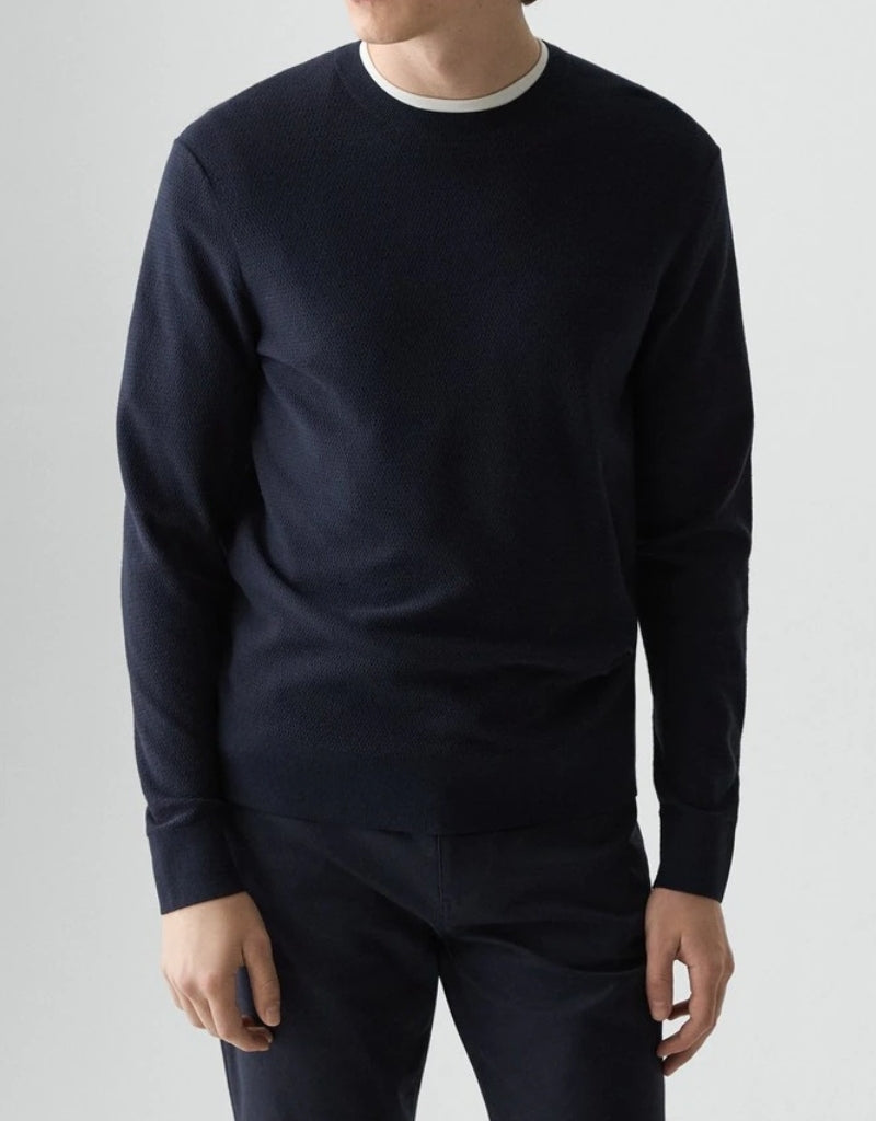 Theory Riland Crewneck Sweater in Light Bilen