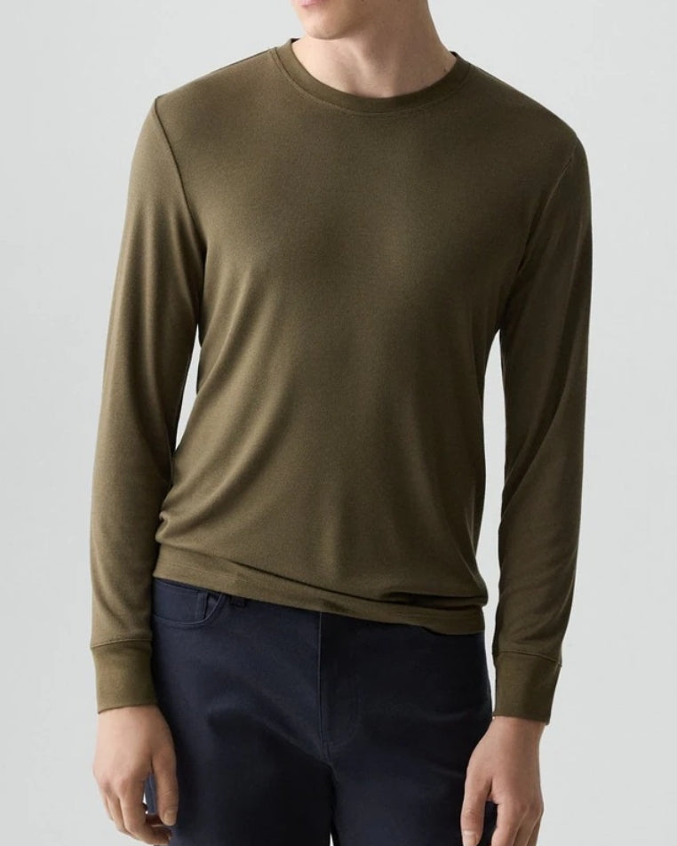Theory Essential Long-Sleeve Tee in Anemone Modal Jersey