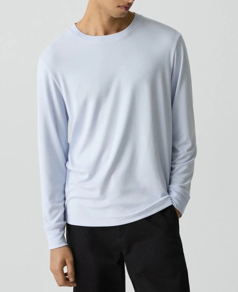 Theory Essential Long-Sleeve Tee in Anemone Modal Jersey