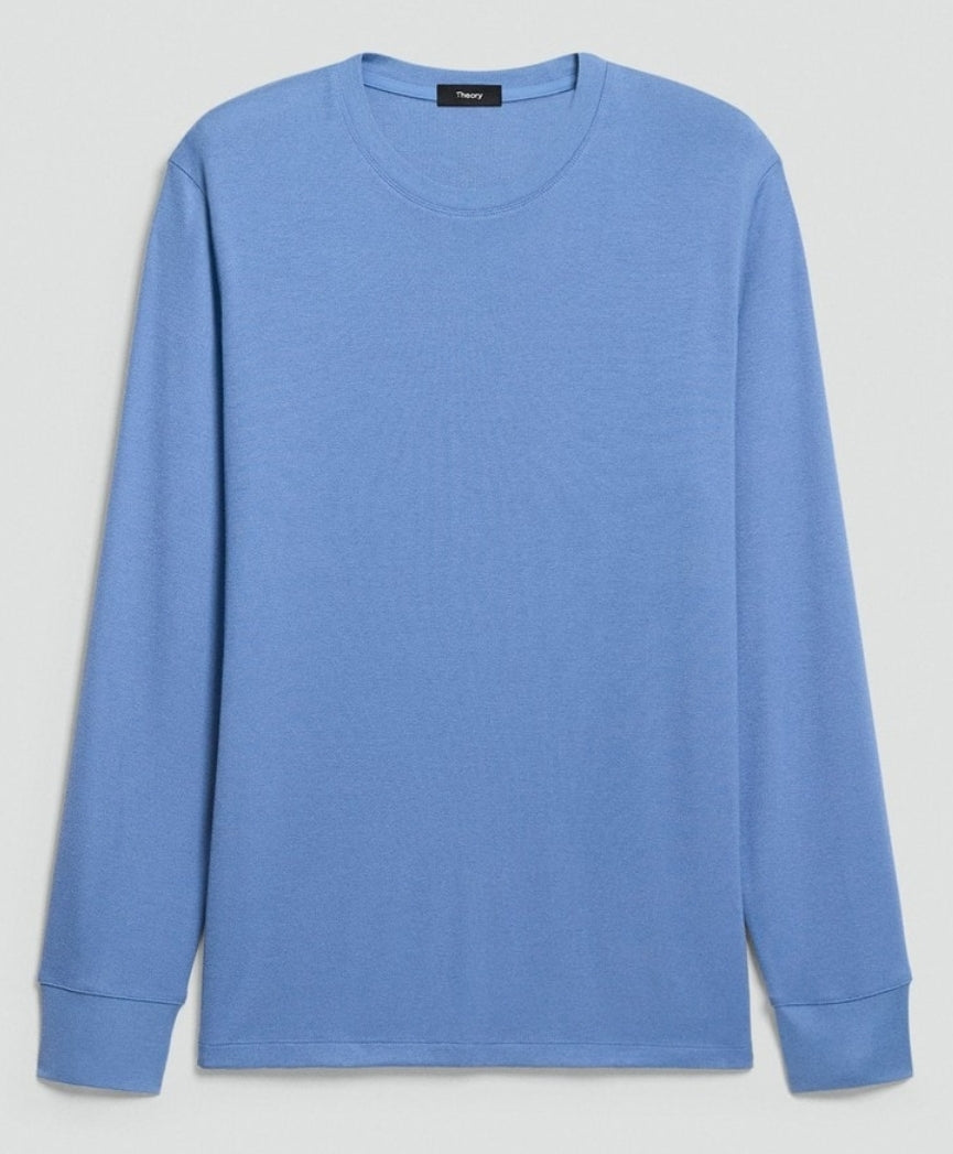 Theory Essential Long-Sleeve Tee in Anemone Modal Jersey