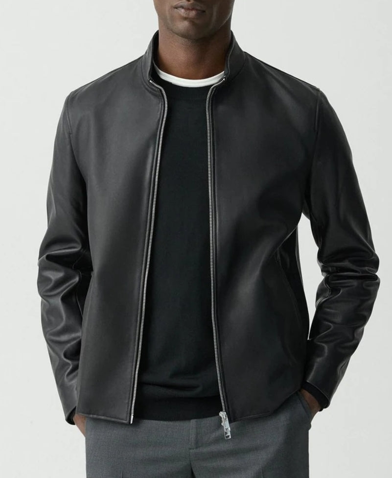 Theory Morvek Zip Jacket in Leather
