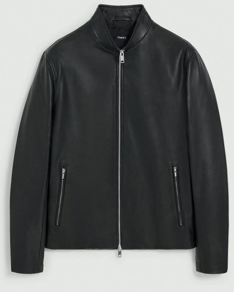 Theory Morvek Zip Jacket in Leather