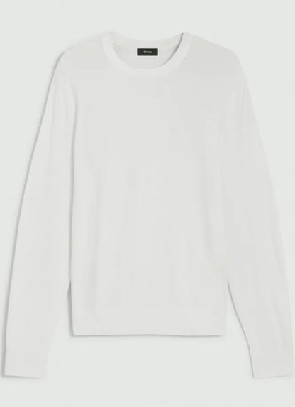 Theory Riland Crewneck Sweater in Light Bilen