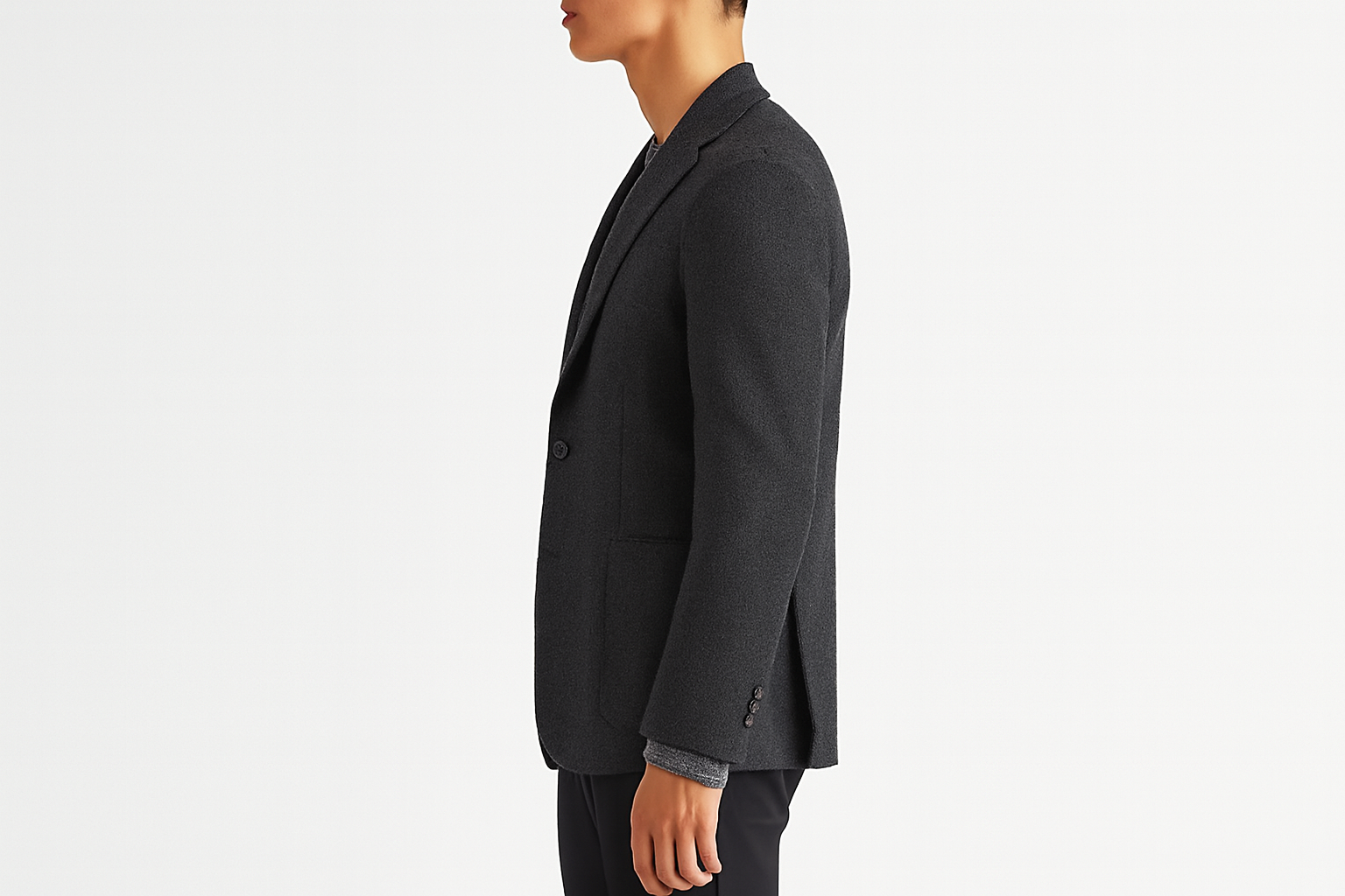 Clinton Wool & Cashmere Blazer - Side Profile Asian Model