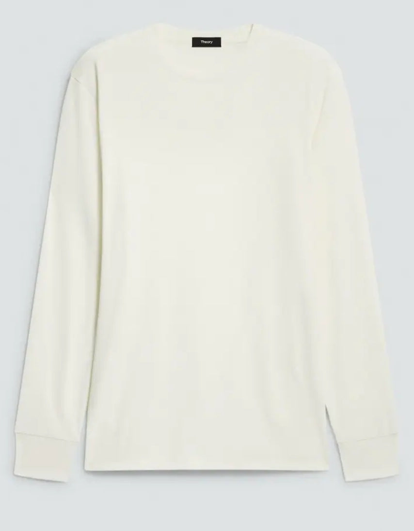 Theory Essential Long-Sleeve Tee in Anemone Modal Jersey