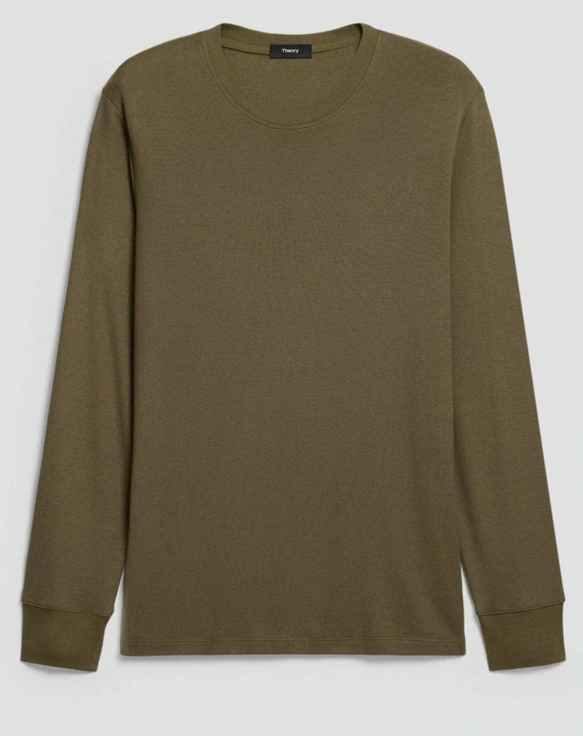 Theory Essential Long-Sleeve Tee in Anemone Modal Jersey