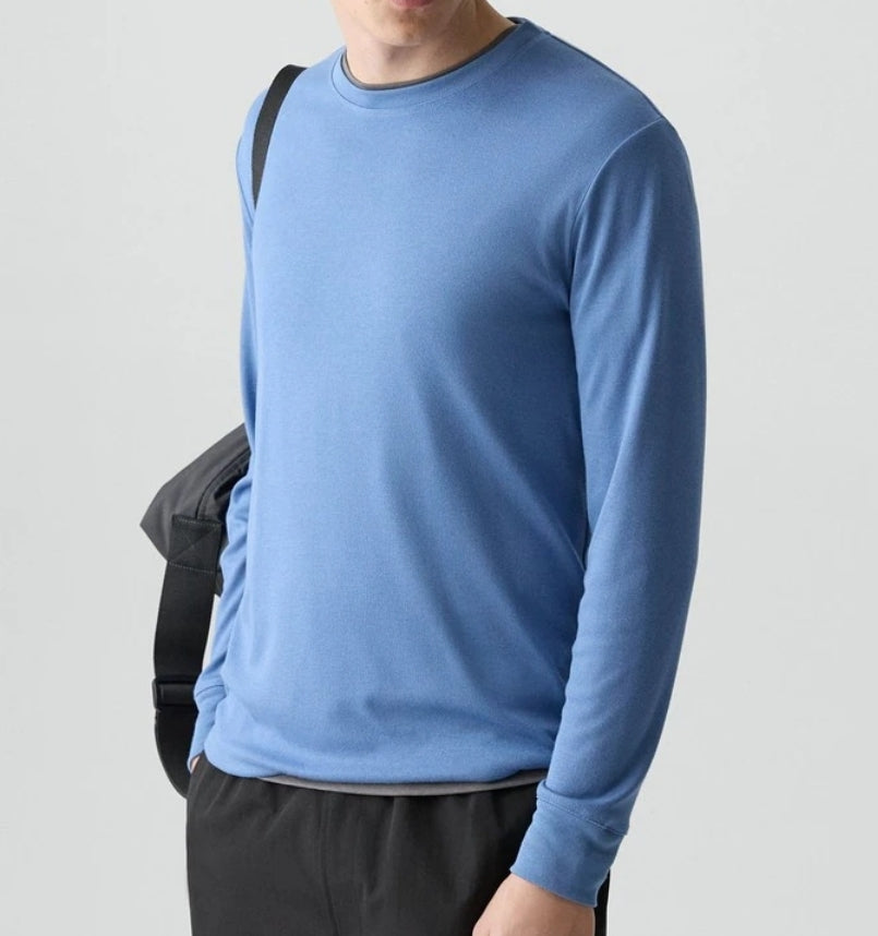 Theory Essential Long-Sleeve Tee in Anemone Modal Jersey