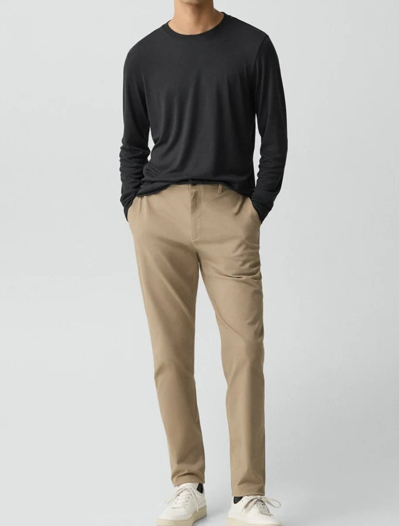 Theory Essential Long-Sleeve Tee in Anemone Modal Jersey