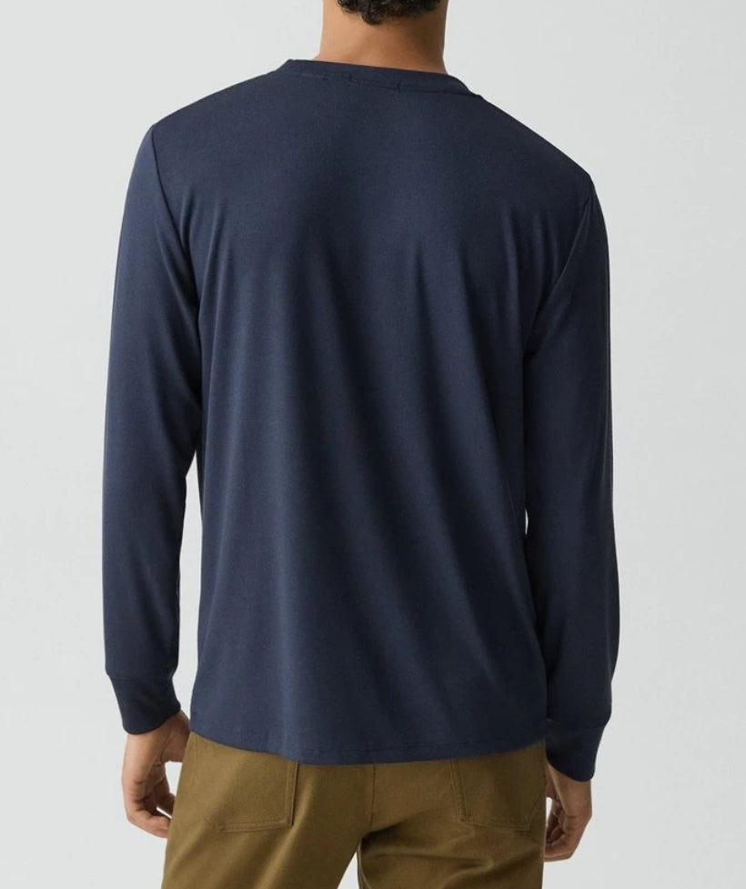 Theory Essential Long-Sleeve Tee in Anemone Modal Jersey